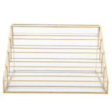 Nail Polish Display Rack Multi Layer Desk Shelf Glass Copper Lipstick Display Holder(L )