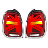 Full LED Union Jack Tail Lights With Sequential Turn Signal for Cooper S JCW F55 F56 F57 2014 to 2024 Red