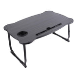 Bed Folding Table Portable Cute Breakfast Tray Lap Standing Notebook Desk for Home Dormitory Black Gold Bear 60x40x28cm/23.6x15.7x11in