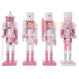 4pcs Wooden Nutcracker Figurine Wood Nutcracker Christmas Desktop Decor Garden Decor