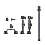 Suction Car Mount Set For Action Cameras,47.2inch Extension Stick Included For 360 X3/X4 Action Cameras