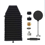 Microphone Isolation Shield with for Pop Filter, Condenser Mic Windscreen Soundproof Cover with Absorbent Foam for Recor