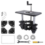Router Lifting System for 3-1/2in Diameter Motor 9-1/4x11-3/4 Plate 3 Piece Insert Rings Worktable Lifting Kit 69mm Clamp