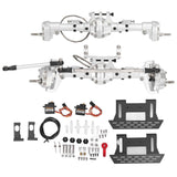 RC Front Rear Portal Axle Set with Pedal Servo Aluminum Alloy for Axial SCX10 I II III AXI03007 YK4082 YK4102 YK4103 Silver