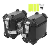 Motorcycle Side Box Aluminum Alloy Anti Theft 18L Capacity with Safety Lock Reflective Sticker Motorcycle Side Luggage Case