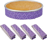 Baking Uniform Strip Cake Plate Dampening Strip Super Absorbent Thick Cotton Baking Cake Strip 4 Cake Strips (purple, Length And Width Approx. 87 X 4