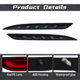 For Model 3 17-22 Black LED Rear Bumper 3 Functions Brake Lamp