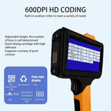 Handheld Inkjet Printer Date Time Coder QR Code Logo Label Maker with LED Touch