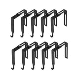 10x Adjustable Cubicle Hangers Iron Partition Hangers for Office Mirror Wall, 8.1cmx5cmx7cm, Black