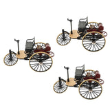 3pcs Vintage Tricycle Craft Ornament Miniature Model for Desktop Decor