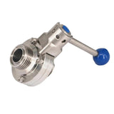 1' 25mm 304 Stainless Steel Sanitary SMSType Thread Union Connection Butterfly Valve Brew  Dairy Product
