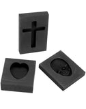 Graphite Casting Mold Set, 3 Pcs Skull, Cross  Heart Ingot Molds for Smelting Metals