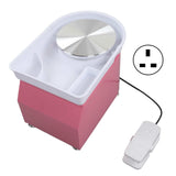 Pottery Wheel Machine Stepless Speed Change Brushless Removable Tray Low Noise 350W Pink Electric Pottery Wheel for Kids UK Plug 220V
