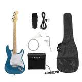Electric Guitar Kit for ST Beginner Electric Guitar with Amplifier Storage Bag Shoulder Strap Picks and Wrench