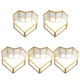 5x Flip Sd Ometric Glass Jewelry Box Glass Ring Box Wedding Jewel