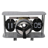 Airplane Flip Clock Airplane Head Desk Filp Clock Vintage 304 Stainless Steel Practical Reminder Function for Office,A