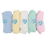 5PCS Cotton Kids Face Towels Good Absorbent Skin Friendly Reusable Soft Hand Drool Towels Dinosaur