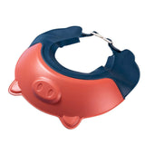Children Shampoo Cap Cartoon Adjustable Safe Head Protective Shampoo Cap for Baby Bath Red