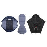 (Royal Blue) Baby Strollers Sit Cushion Sunshade Cover with Sitting Pocket, 3Pcs Set Comfortable Pram Accessories for Yoyo 2/3  Royal Blue