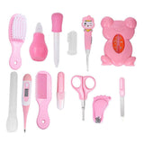 13pcs/ Set Plastic Infant Baby Grooming Tool Healthcare Cleaning Tool(Pink)