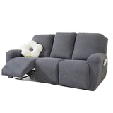 (Dark Grey) Classical 3 Seater Sofa Wrap Couch Protector Soft Touching Fabric Easy Maintenance Optional Color  Dark Grey