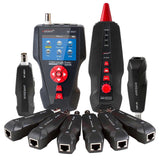 NOYAFA Multi-functional LCD Network Cable Tester Wire Tracker RJ11 RJ45 BNC Wire Length Finder with 8 Remote Adapters PING & POE Testing Functions