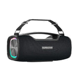 (Black) HOPESTAR A6X TWS Portable Outdoor Bluetooth Speaker with Colorful Music Lights, Support Power Bank & Hands-free Call & U Disk & TF Card & 3.5mm AUX