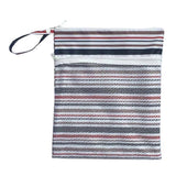 Portable Waterproof Baby Cotton Diapers Outdoor Pouch Dry/Wet Storage Bag(Stripe)