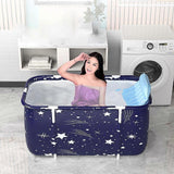 Bathtub Set Portable Folding Multifunctional Thicken Spa Soaking Bath Tub for Home Salon Type 1 Bathtub Backrest Seat Inflator Pump