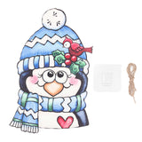 Christmas Wooden Hanging Ornaments Decorative Gnome Hanging Door Sign with Hook Rope for Window Fireplace Porch Type MZ640:L