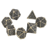 Polyhedral Dice 7pcs Game Polyhedral Dice Metal Engraving Table Game Role Playing Reduce Stress Toy Type B