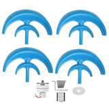 Wind Turbine Kit 1200W 4 Blade Generator AC Motor Solar System Lantern Type DoubleLayer Blue(12V )