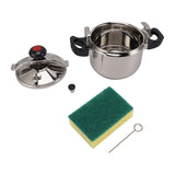 Household Stainless Steel Pressure Cooker Canner Explosion Proof Double Bottom Pressure Cooker for Gas Stoves Induction Stoves Shiny Style 5L 22CM