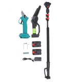 Electric Pruner Kit Cordless 2.5cm Pruning Shears 6in Mini Chainsaw with 2.5m Extension Ploe 3.0Ah Batteries AC100240V US Plug