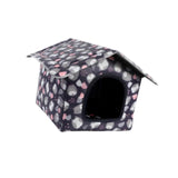 (dark blue) Outdoor Stray Cat Shelter Windproof Portable Foldable Weatherproof Pet House yellow