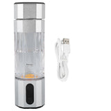 Hydrogen Water Bottle with Colorful Lights Platinum Titanium Electrode 2 Gears 2 Concentrations Anti Leakage Portable Hydrogen Water Generator Silver