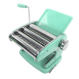 Noodles Maker Multifunction Hand Crank Pasta Machine for Lasagna Fettuccine Dumpling Wrapper Mint Green Suction Cup Type 3 Blade