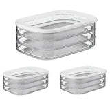 3pcs 16l With 3 Tier Meat Pieces Storage Box Airtight Lid Crisper