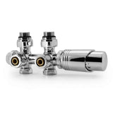 Multiblock Set Radiator Connection Fitting with Thermostat 50 mm, Tap Block, Valve Fittings Set, Hea