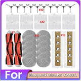 42PCS Brush Dust Bag Filter and Mop Cloth Set for Blaupunkt Bluebot OMEGA Vacuum Cleaner Replacement