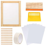 Screen Printing Kit, 10 x 14 Inch Screen Printing Frame with 110 White Mesh, Screen Printing Squeegees