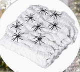 1 Set Halloween Spider Web Decorations With Realistic Fake Spiders White Cobwebs for Indoor Outdoor Party Haunted House Props Scary Prank Supplies