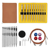 Tunisian Crochet Hooks Set with Cable 6-Inch Aluminum Interchangeable Crochet Hooks Set 3mm-10mm Long Crochet Hooks