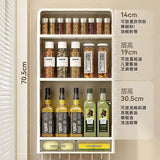 Wall-mounted Kitchen Spice Rack: Hanging Storage Shelf for Seasonings No-Drill - Kitchen Organizer for Spices and Condiments with Hook and Drawer