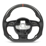 Carbon Fiber Steering Wheel Perforated Leather Red Stitching for B8.5 RS3 RS4 RS5 RS6 RS7 2013?2016