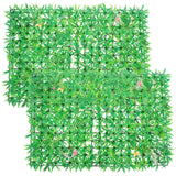 2pcs Artificial Green Plant Fence Panel Lifelike Wall Background Leaf Panel Plastic Leaf Decor