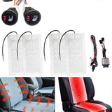 Universal Built-in Car Seat Heater Kit Fit 2 Seats with 12V Carbon Fiber Heating Pads 3 Levels Control Switch System