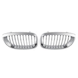 for - E46 3 Series Coupe Cabriolet 2-Door 2003-2006 Front Hood Center Kidney Grille Grill (Chrome, Single Line)