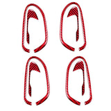 4PC Red Carbon Inner Door Handle Sticker Trim for 2006-2011 8Th