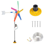 DIY Five-Blade New Wind Turbine Colorful Yard Windmill Wind Driven Generator Fg